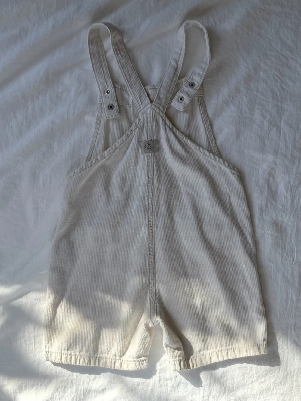 ZARA Kids 3-4Y Cream Denim Short Overalls Dungarees Utility 104